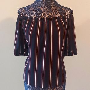 Stripped off the shoulder top